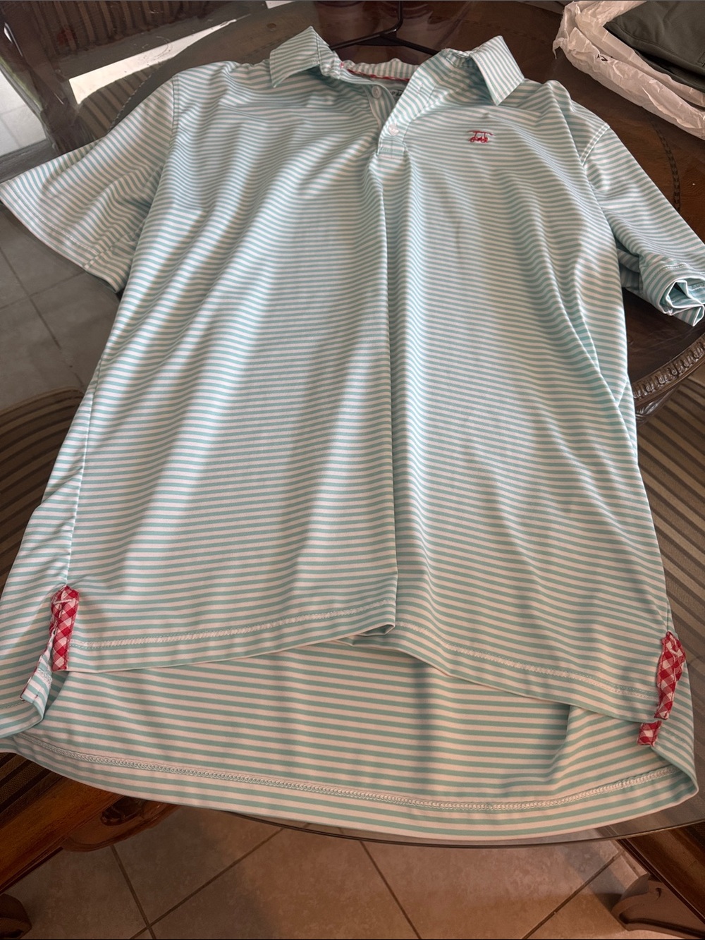 Bald head blues green and white golf shirt size large albatross style